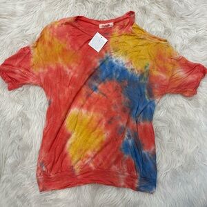 Colorful Tie-Dye Open Shoulder Shirt